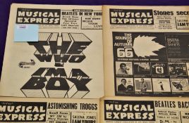 A lot of fifteen copies of the New Musical Express newspapers , these are well preserved with no cut