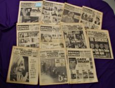 A lot of twelve copies of the New Musical Express newspapers , these are well preserved with no