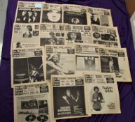 A lot of fifteen New Musical Express Newspapers from the years 1969 and 1970 - loaded with facts and