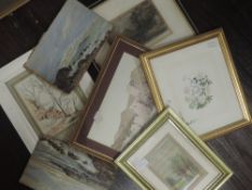 An oil painting, Hudson, landscape, signed 30 x 36cm, a watercolour, Silloth, 21 x 32cm, a
