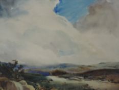 A pair of watercolours, Grainger Smith, The Moors St Ives Cornwall, and a Moorland Road Nr
