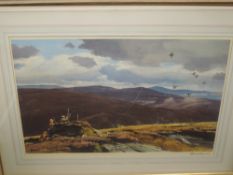 A print, after, Ogden Minton Pleissner, grouse shoot (af), 40 x 60cm, plus frame and glazed