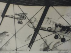 A print, after Howard Leigh, Gloster Gauntlets, 10 x 12cm, plus frame and glazed - this is a 1930's