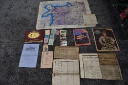 A collection of Ephemera including Ordnance Survey Maps, Church Training College Glasgow 1873