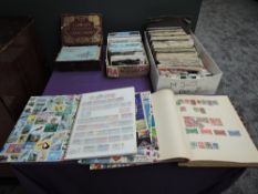 A collection of World Stamps and Trade Cards in albums and loose, Cigarette Cards in albums and
