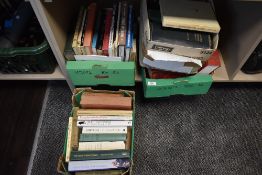 Four box of various guide reference and text books including hardbacks and antique