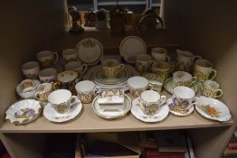 A fine selection of coronation ware by Aynsley including loving cup, tea cups and saucers etc