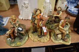 Four Naturecraft figure groups, Old Timer, Grand Finale, Penny Serenade and Hopeful, some af