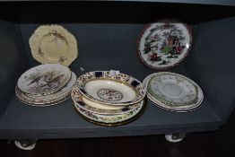 A selection of ceramic plates and bowls including Sutherland China