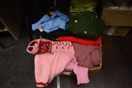 A selection of ladies retro and vintage knitted jumpers and similar, some still with tags.