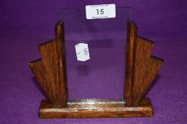 Three pairs of art deco styled oak and glass picture frames