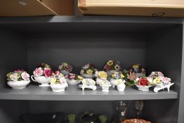 A selection of ceramic floral baskets and vase etc including Royal Doulton and Aynsley