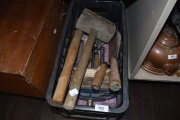 A selection of tools including vice.