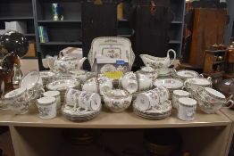 A large collection of Wedgwood Kuntani crane included are teapot,cups and saucers, bowls and more.