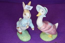 Two Beswick Beatrix Potter 100 year anniversary figures, Peter Rabbit BP7 and Jemima Puddle-Duck