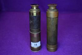 Two early 20th century pocket sized brass cased telescopes