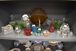 A selection of art glass and similar cocktail items including glasses and water jugs