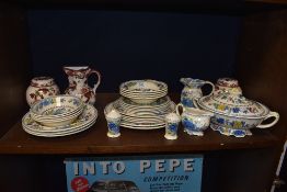 A selection of ceramics by Masons including Regency and Mandalay Red
