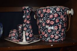 a vintage wash and dressing table set by W Bennett Hanley in the Kolo chintz design
