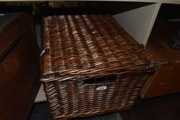A wicker hamper.