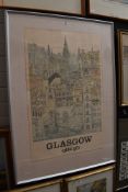 A mid century print of Glasgow after Adrian Brian, Edward Chisnall and John Warrick