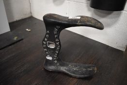 a cast iron shoe last in the Varley's patent design
