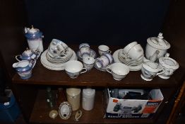Two part tea services both having Japanese designs one having lithopane teacups and saucers