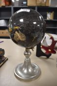 A desk top globe.