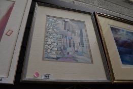 An abstract watercolour, signed KW.