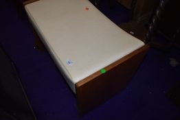 A mid century G Plan style vinyl topped stool