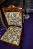 A Victorian stained frame part spindle back bedroom chair