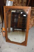 An early 20th Century oak hall mirror, approx. 78 x 48cm