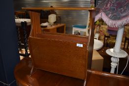 An Edwardian magazine rack side table in oak