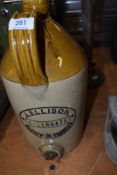 A earthen ware flagon for J Ellison Greengate Barrow in furness.