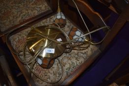 A leaded light style drop ceiling light fixture