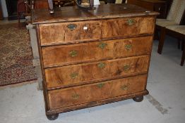 A 19th Century walnut chest of two over three drawers, width approx. 95cm