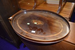 A Sheraton style oval tray having inlaid decoration, width approx. 71cm