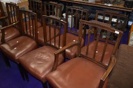 A set of eight (six plus two) late 19th or early 20th Century Regency revival dining chairs having
