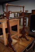 A Victorian stained frame towel rail