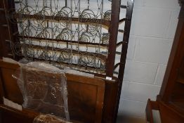 Two vintage oak ply bedframes with sprung bases