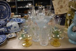 A good selection of fancy wine spirit and cocktail glasses including one Waterford wine glass also