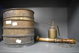 A set of four geology or similar scientific test sieve by Endecotts