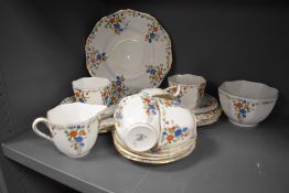 An art deco tea service having a jazz design by Sutherland china