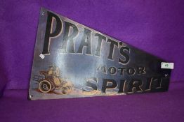 A replica metal sign for Pratts motor spirit