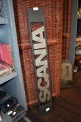 A vintage haulage vehicle badge for Scania