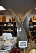 A vintage whale tooth lamp, of natural history interest.