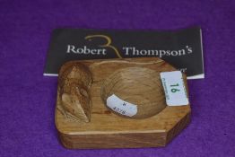 An ashtray or pin dish by Robert Thompson mouse man 10cm long