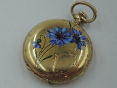 An early 20th Century yellow metal hunter top wound pocket watch stamped 14K by Borel Fils & Cie