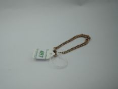 A 9ctrose gold graduated curb chain bracelet having dog leash clasp, approx 14.7g