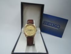 A gent's Seiko chronograph quartz wrist watch model: 7T32-7B30 no:193293 having a baton numeral dial